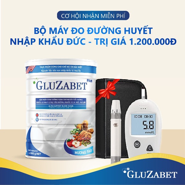 Cơ hội nhận bộ máy đo đường huyết nhập khẩu Đức khi mua sữa Gluzabet